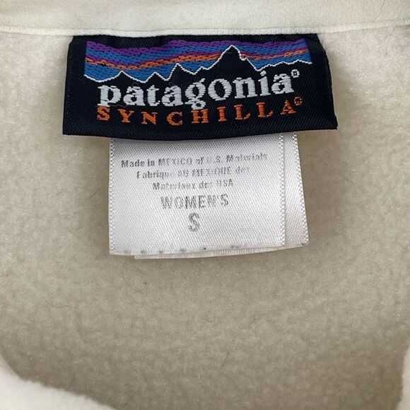 Patagonia Cream Handle Full Zip Fleece Sleeveless Synchilla Vest Size Small - Picture 3 of 6